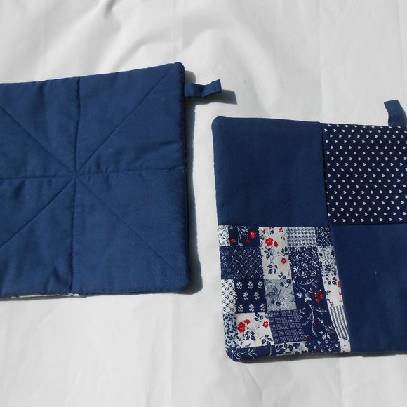 Hand Crafted Accents 7 Piece Navy Bluered Home Kitchen Bag Holder